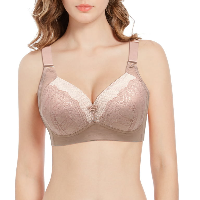 36-42 Solid Color Bras for Women Lace Jacquard Wireless