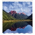 thumbnail image 3 of Ambesonne Nature Scene Shower Curtain, Red Iron Peaks on Lake, 69"Wx70"L, Multicolor, 3 of 3