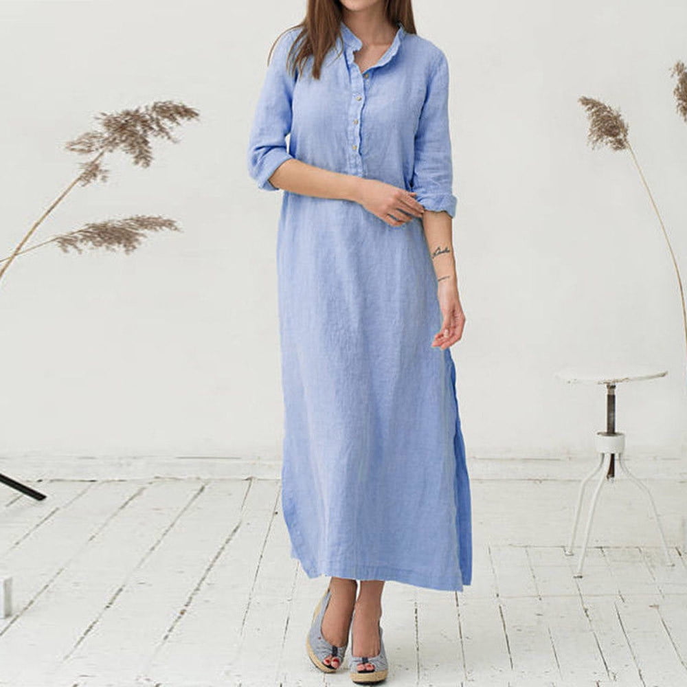 Casaul Oversized Maxi Shirt Dress 