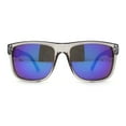 thumbnail image 2 of Color Mirror Mens Sport Rectangle Horn Rim Plastic Sunglasses Slate - Teal Mirror, 2 of 4