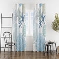thumbnail image 2 of Coastal Window Curtains Grommet Drapes Nautical Beach Themed Thermal Insulating 50% Light Blocking Privacy Curtain for Living Room, Bedroom 2 Panels Set, 52x63 Inches, 2 of 4