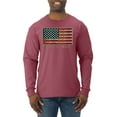 thumbnail image 1 of Wild Bobby, American Game Flag Baseball Bat Ball, Sports, Men Long Sleeve Shirt, Vintage Heather Red, X-Large, 1 of 3