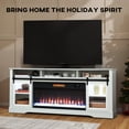 thumbnail image 5 of HOMCOM Fireplace TV Stand for TVs Up to 80 Inch, Entertainment Center with 36" Electric Fireplace, TV Console with Open Storage, Side Cabinets, White, 5 of 9