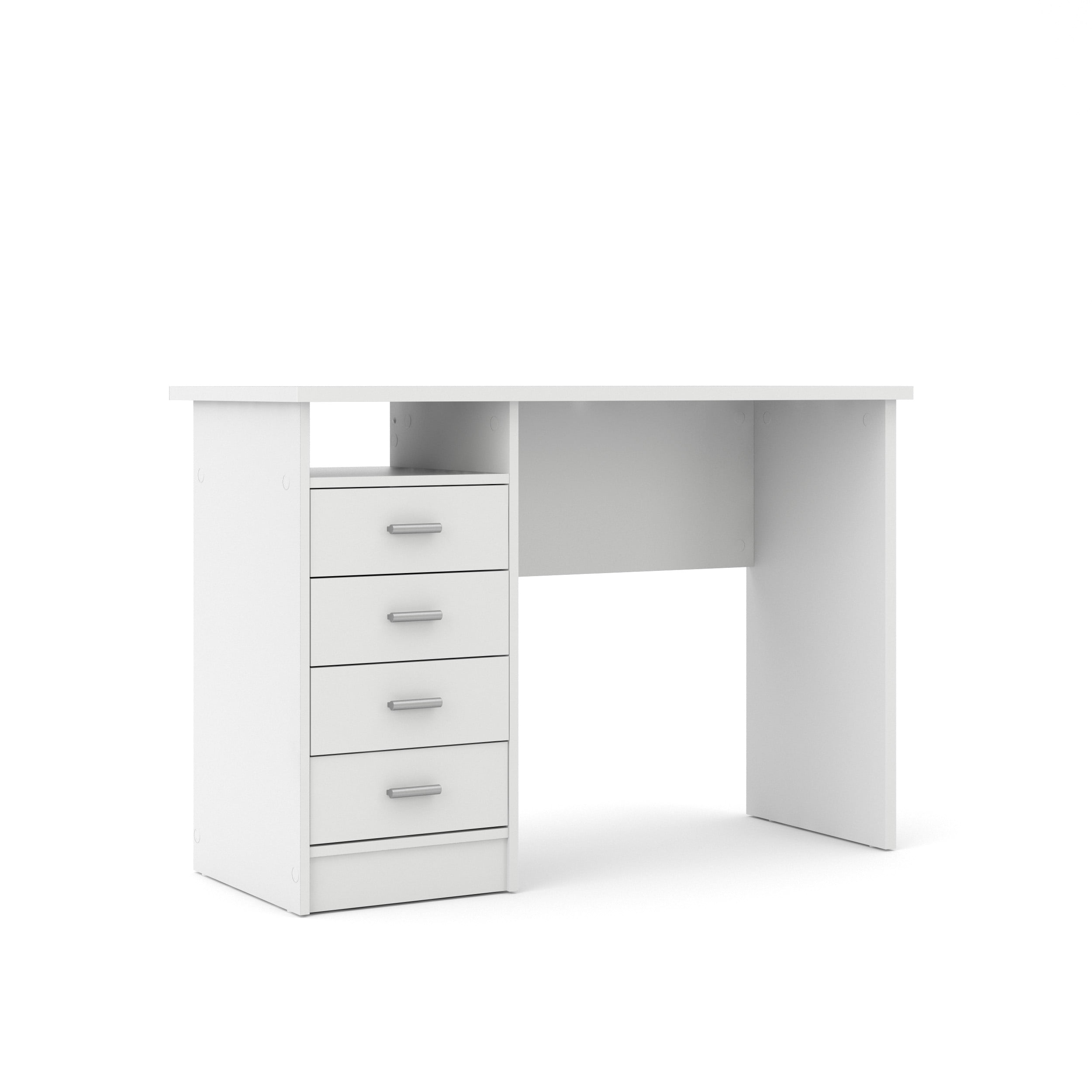 Warner Desk with 4 Drawers White Walmart