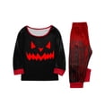 thumbnail image 5 of Family Matching Halloween Pajama Set, 2 Piece Long Sleeve Top & Pants, Pumpkin Bat Print Sleepwear Loungewear for Holiday Family Gathering Home Wear,4 Years, 5 of 5