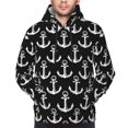 thumbnail image 4 of Hoodies for Men - cool white anchor black Long Sleeve Comfrt Men'S Fashion Hoodies & Sweatshirts, Sweatshirts for Men Hoodies Pullover Clothing Clothes with Pouch, 4 of 7