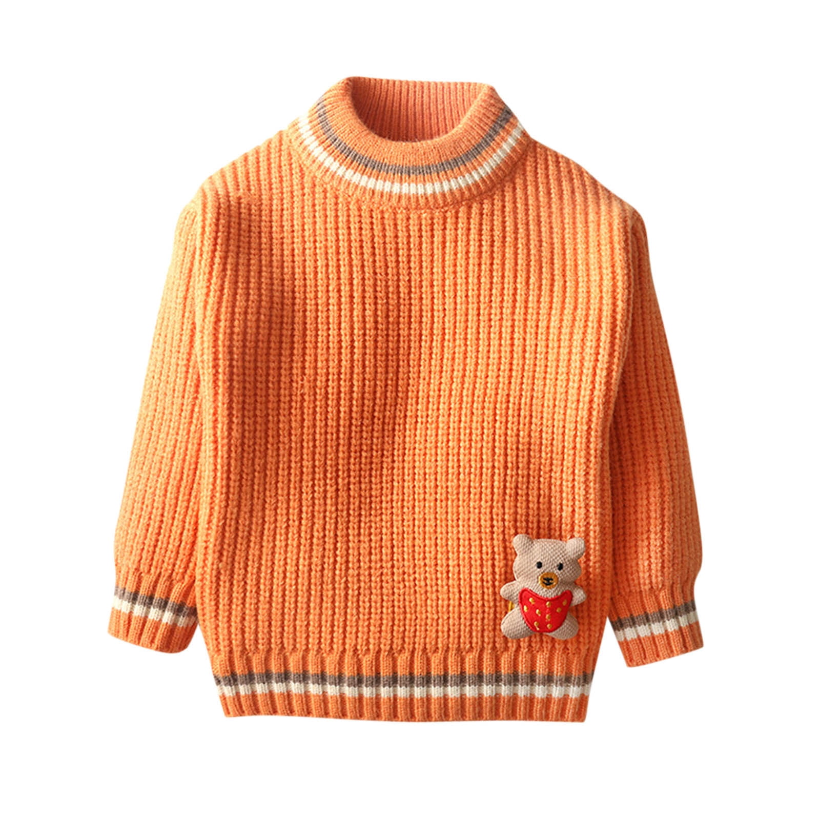 Pull En Tricot Laine Pour Tout-Petit - Manches Longues, Col Rond, Hiver, Fille Et Garçon
