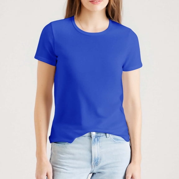 HLKJKLS T Shirts For Women Summer Cool Breathable Quick Drying Top Polyester Ice Silk Casual Sports Daily Wear Shirt Blue S-4Xl