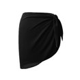 thumbnail image 2 of Gustave Women's Short Sarongs Beach Wrap Sheer Bikini Wraps Chiffon Cover Ups Skirt for Swimwear Swimsuit (Black), 2 of 6