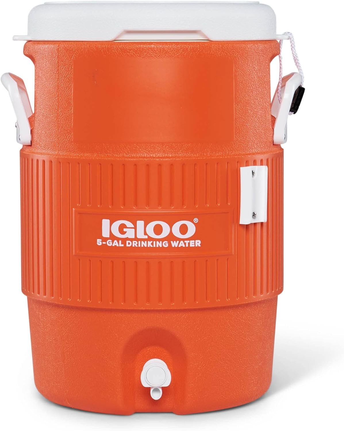 Igloo 5 Gallon Portable Sports Cooler Water Beverage Dispenser with Flat Seat Lid, Bright Orange