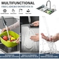 thumbnail image 4 of Fregadero De Cocina, Acero Inoxidable Fregadero De Cocina con Cascada, Moderno Tarjas Para Cocina, Sobreponer Fregadero De Cocina y Accesorios con Grifo Giratorio 360, 4 of 8
