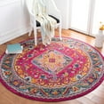 thumbnail image 2 of SAFAVIEH Phoenix Brooklyn Bordered Area Rug, Fuchsia/Blue, 6'7" x 6'7" Round, 2 of 8