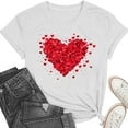 thumbnail image 2 of Busydd Valentines Shirts for Women Fashion Love Heart Print Womens T Shirts Casual Summer Round Neck Short Sleeve Tops for Women XL, 2 of 8