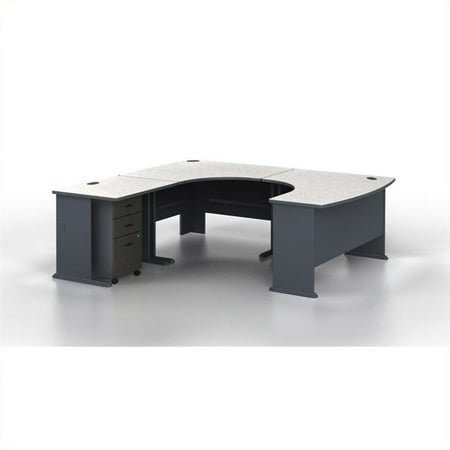 Series U-shape Computer - Bush Business Series A U-Shape Left-Hand Corner Computer Desk in Slate