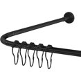 thumbnail image 4 of Corner Shower Curtain Rod 47.2" X (55"-71") Shower Curtain Rod, Convertible U and L Shaped Shower Curtain Rod for Bathroom, 6 Splice Sizes with 24 Stainless Steel Shower Rings, Black, 4 of 7