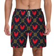 thumbnail image 2 of Picia Red Rooster pattern Mens Swim Trunks with Compression Liner Stretch Beach Shorts Quick Dry with Zipper Pockets No-Chafing Board Shorts-3X-Large, 2 of 7