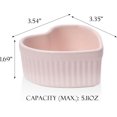 thumbnail image 2 of TEMOGU-4 pack 5oz Heart Shaped Ramekins Ceramic Bowl Bakeware for Souffle Creme Brulee Oven and Dishwasher Safe Baking Dishes Cute Pink Cookware for Kitchen, 2 of 4
