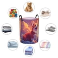 thumbnail image 4 of Balery Sunset Cloud Corgi Cesta de ropa redonda con asas, impermeable, independiente, para ropa, juguetes, dormitorio y familia-Small, 4 of 6