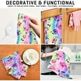 thumbnail image 7 of Dreamtimes Florals with Colorful Tie Dye Kitchen Towels Set of 1 Dishcloths Hand Towels Tea Towels Ultra Absorbent for Cleaning Washing Drying Dishes Tableware 28'' x 18'', 7 of 7