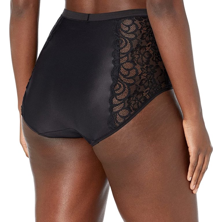 Bali One Smooth U® Tummy Smoothing Lace Accents Brief Black 6 Women's