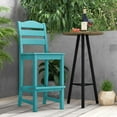 thumbnail image 4 of Costway Outdoor HDPE Bar Stool Patio Tall Chair Backrest Footrest All Weather Turquoise, 4 of 10