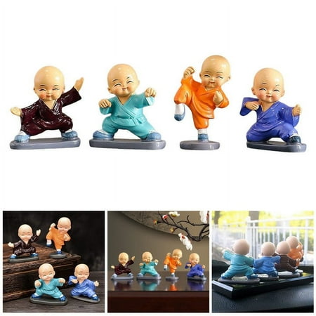 

Cute Little Monks Statue 4pcs Resin Chinese Drunken Fu Buddha Monk Statue Miniature Monk Christmas Decorations And Christmas Decorations Glass Small Ornament Set Mailman Ornament Colorful Ornament Set