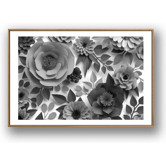 IDEA4WALL Framed Canvas Wall Art for Living Room, Bedroom Grey Rose Flowers Canvas Prints for Modern Home Decoration Ready to Hang