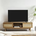thumbnail image 4 of Mopio Haylee Modern Farmhouse Rattan 59" TV Stand Oak up to 60 inch TV, 4 of 9