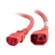 C2G 10 ft Power 10ft Câble d'Alimentation - 18AWG - IEC320C14 à IEC320C13 - Conforme TAA - Rouge - Câble d'Alimentation - Conforme TAA - IEC 60320 C14 à IEC 60320 C13 - AC 250 V - 10 A - - Rouge – image 1 sur 5