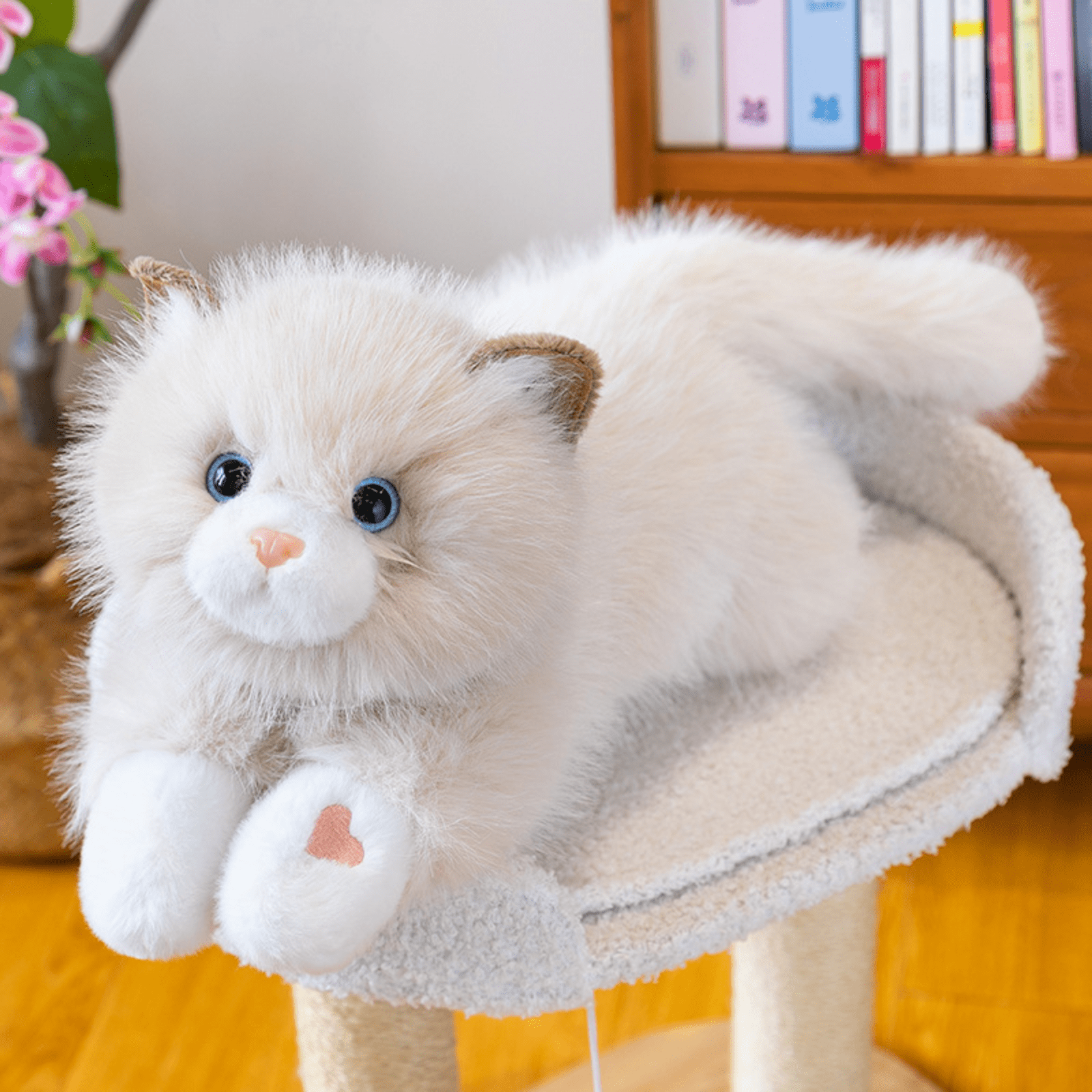 Sound Plush Cat, Weighted Lying Companion, Soft Decorative Accent for Sofa & Home Display
