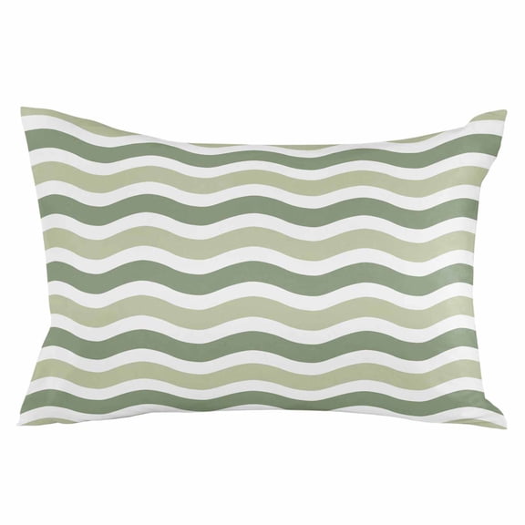 Outdoor Waterproof Throw Pillow Covers Set of 2 Sage Green Water Ripples Decorative Pillowcases Lumbar Outdoor Pillows Cushion Case 20x12 Inch Striped Patio Pillows for Couch Sofa Bed Garden