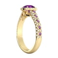 thumbnail image 6 of 2.50 ctw Amethyst Ring with Diamonds 14K Yellow Gold Vintage Micro Pave Halo, 6 of 7