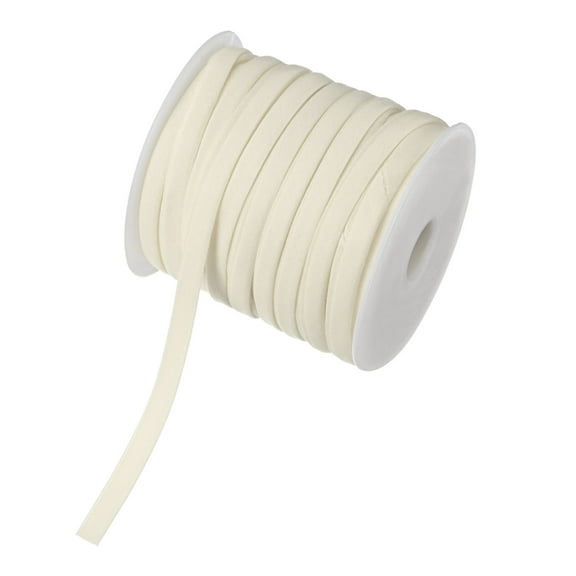 Uxcell Double Fold Bias Tape 1/4" 25 Yards for Sewing/Seaming/DIY Beige White