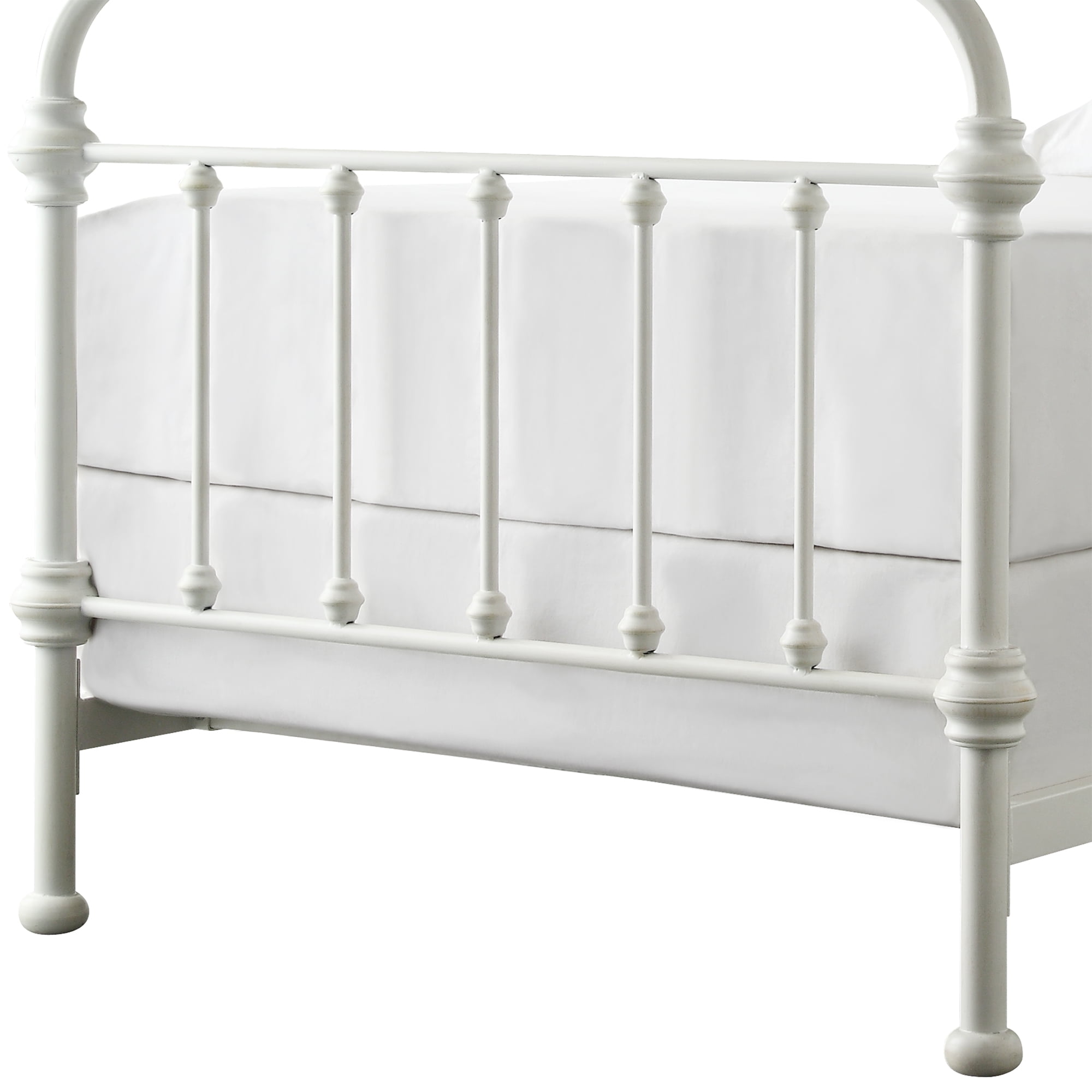 Weston Home Nottingham Metal Twin Bed, Antique White