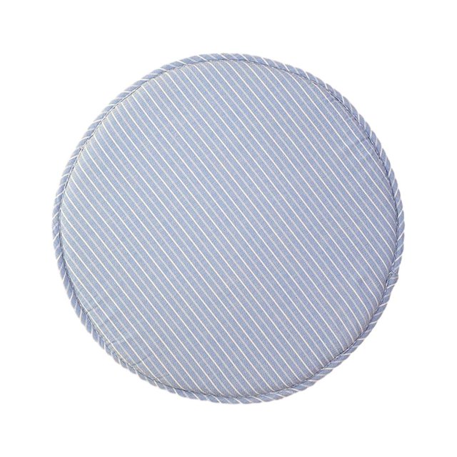 Toystoory Cojín de asiento con correas antideslizante de algodón para silla, alfombrilla para taburete, suave y cómoda para sala de estar, Decoración del hogar Azul blanco Diámetro 33cm
