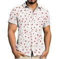 thumbnail image 2 of Kalauyu Mens Short Sleeve Button Down Shirts Wrinkle Free Dress Shirts Casual Valentines Print Shirt, 2 of 6