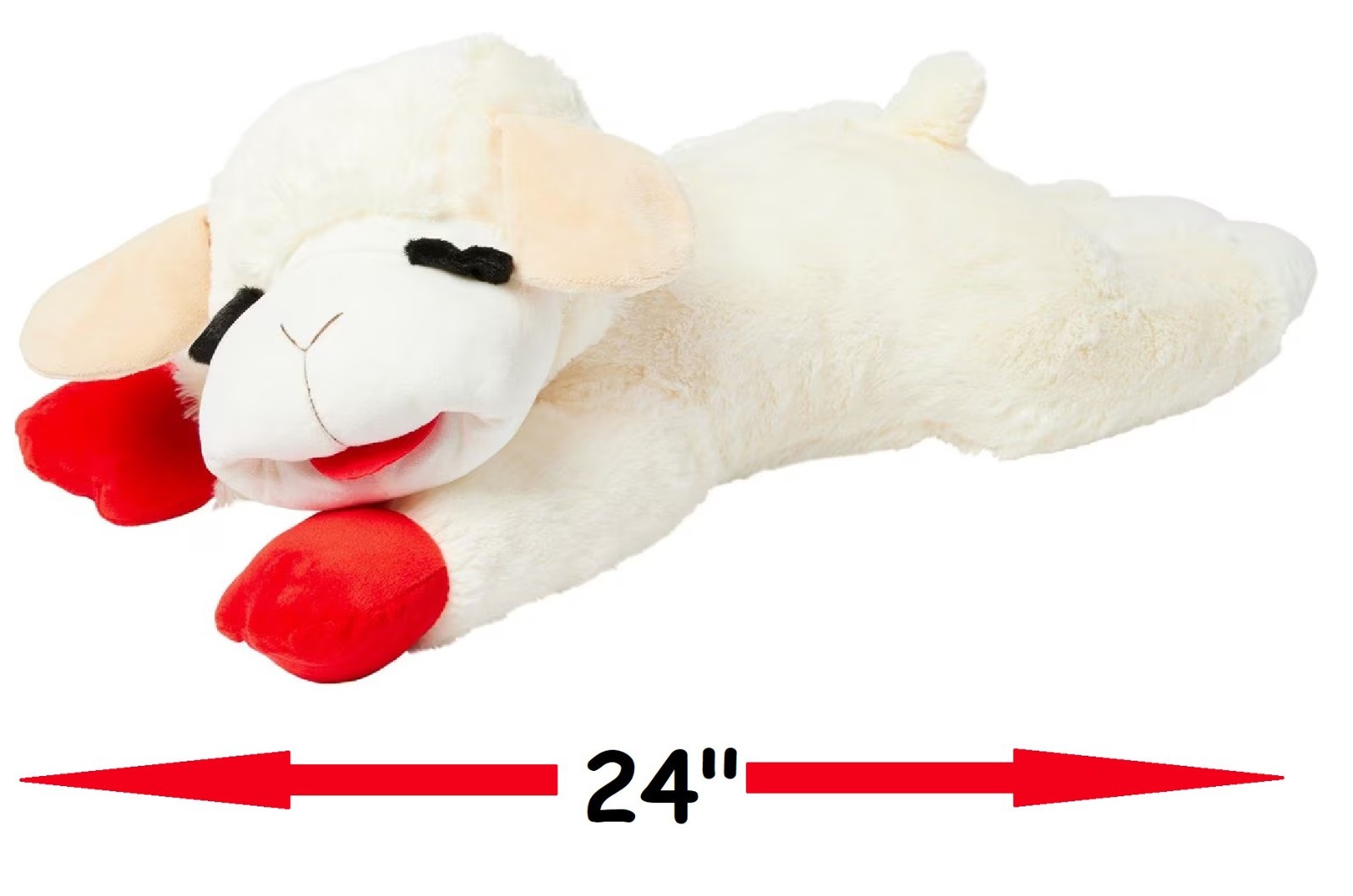 Jumbo Dog Toys Soft Stuffed Plush Cuddle and Play Animal Themes for All Breeds (White LambChop)