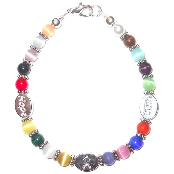 Hope For The Cure - Cancer Awareness Bracelet by Hidden Hollow Beads - 7 3/4 in. - Fits Most Adults - Lobster Clasp