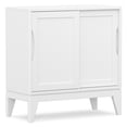 thumbnail image 3 of Simpli Home Harper 30 inch Wide Solid Hardwood Mid-Century Modern Low Storage Cabinet in White, 3 of 9