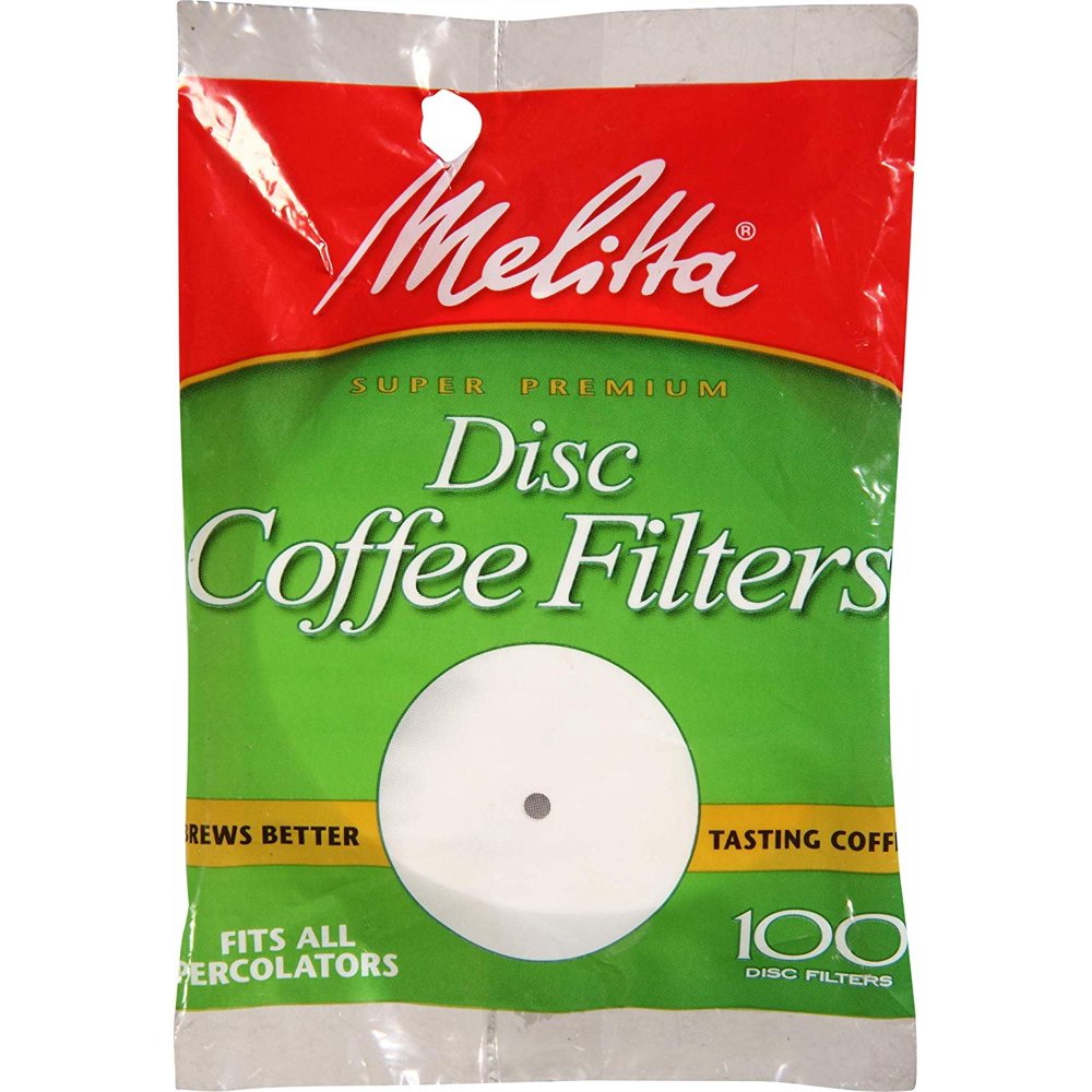 Melitta Super Premium Percolator Disc Coffee Filters, White, 100 Count
