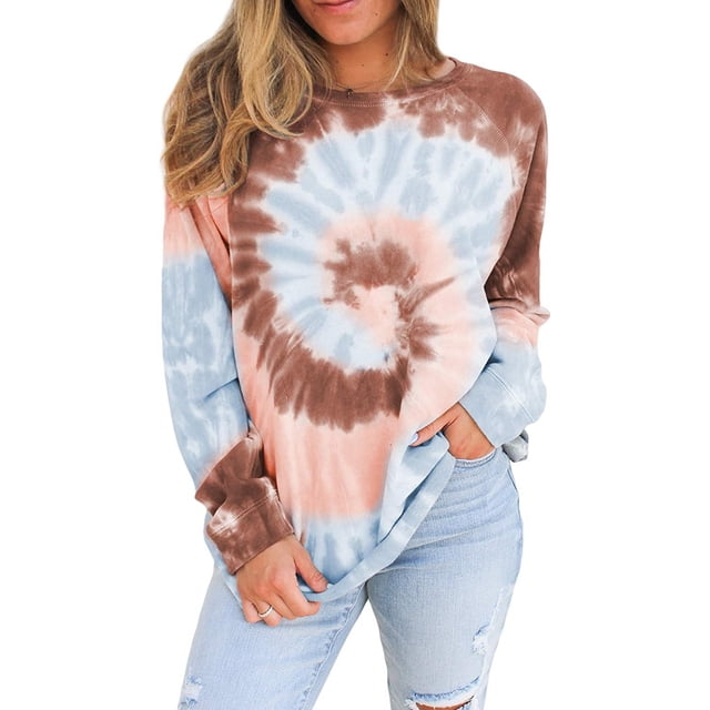 Sudadera holgada de manga larga con cuello redondo y diseño de bloque de color informal para mujer Adepaton WMPH-1200-8