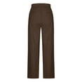 thumbnail image 7 of ClodeEU Women's Lightweight Wide Leg Pants ,Elastic Waist Loose Trousers, Casual Trousers With Pocket Coffee,Womens Plus XXXL, 7 of 7