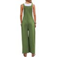 thumbnail image 4 of HUBERY Women Sleeveless Button Pocket Mid-Waisted Solid Color Wide Leg Jumpsuits, 4 of 5