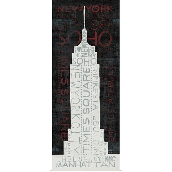 Great BIG Canvas | Rolled Michael Mullan Poster Print entitled Empire State Building - Red