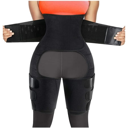 

Nebility 3 in 1 Sauna Waist Trainer Butt Lifter Thigh Trimmer Sweat Body Shaper Exercise Wrap Stomach for Women Workout Sports