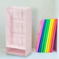 thumbnail image 2 of Desktop Storage Box, Transparent Flat Partition Shelf, Student Artifact Desk, Pencil Slanted Organizing Rack, 2 of 3