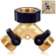 thumbnail image 1 of Robinet Double Machine à Laver en Laiton Adaptateur Robinet 2 Voies Rpartiteur D'eau 3/4 Pouces pour 2 Appareils, 1 of 5