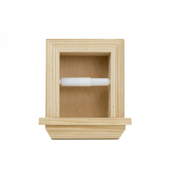 Typhon Recessed Solid Wood Toilet Paper Holder 7 x 8.5, Unfinished