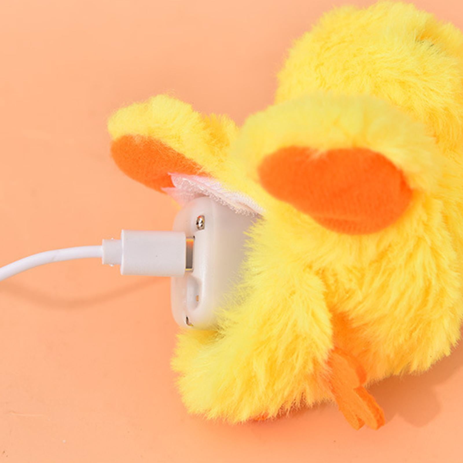 FITYLE Flapping Duck Cat Toy Funny Squeaky Cat Toy Rechargeable Plush Catnip Kicker Cat Toy Interactive Cat Toys Squeaky Duck Cat Toy for Cats Kitten Dog