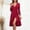 *Wine, variant on ClodeEU Women's Deep V-Neck Long Sleeve Dress with Tie Waist and Flounce Hem Gray,Womens Plus XXL